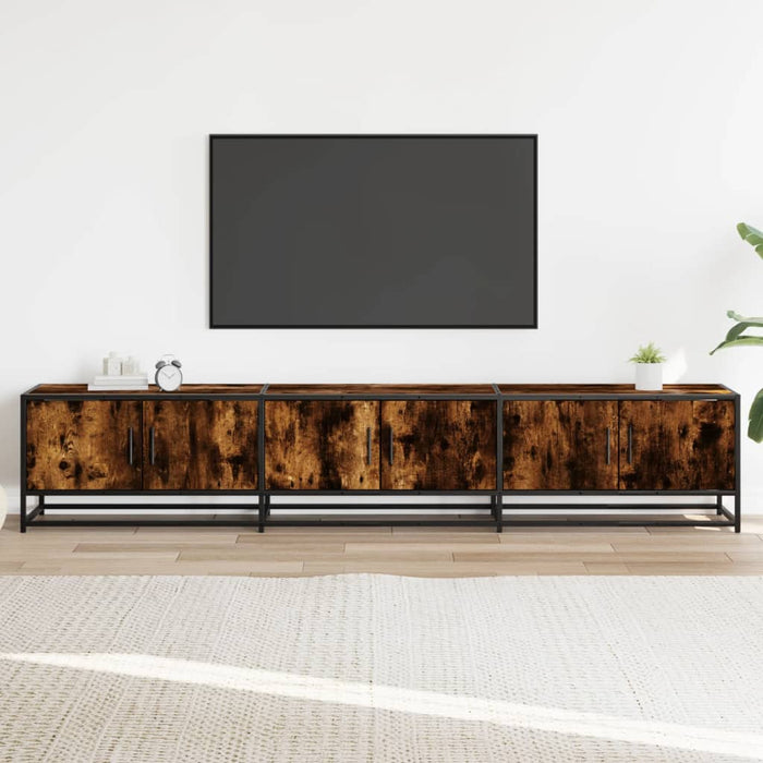 Dulap TV, stejar fumuriu, 210x35x41 cm, lemn prelucrat - WALTI WALTI