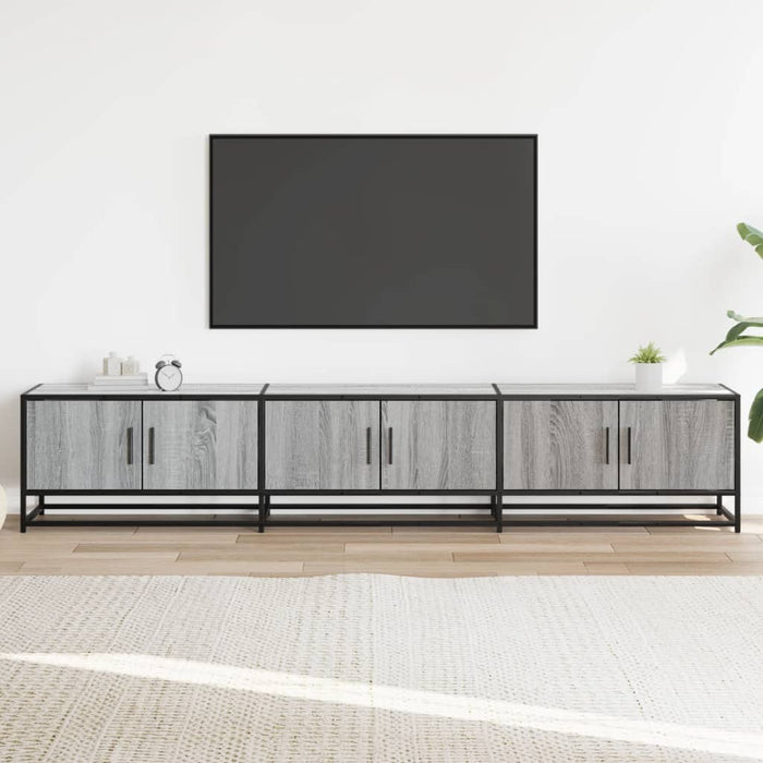 Dulap TV, gri sonoma, 210x35x41 cm, lemn prelucrat - WALTI WALTI