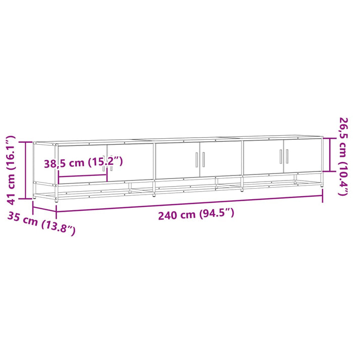 Dulap TV, stejar sonoma, 240x35x41 cm, lemn prelucrat - WALTI WALTI