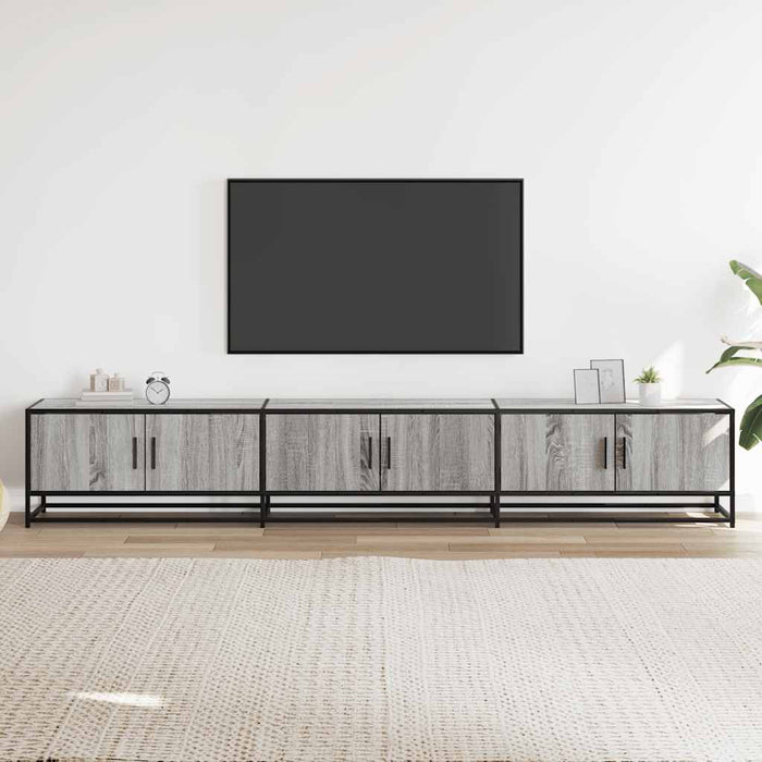 Dulap TV, gri sonoma, 240x35x41 cm, lemn prelucrat - WALTI WALTI