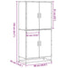 Dulap nalt gri sonoma 68x35x139 cm lemn prelucrat - WALTI WALTI