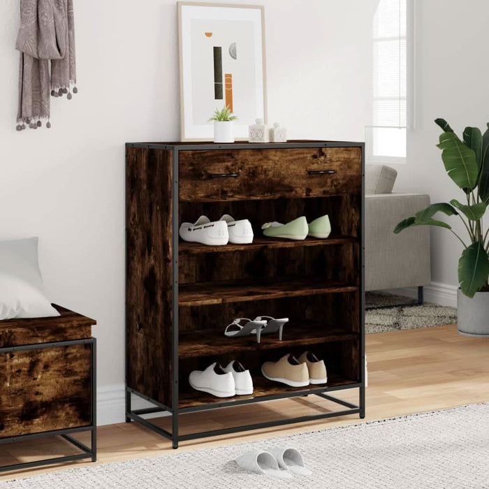 Pantofar, stejar fumuriu, 75x38x97,5 cm, lemn prelucrat/metal - WALTI WALTI