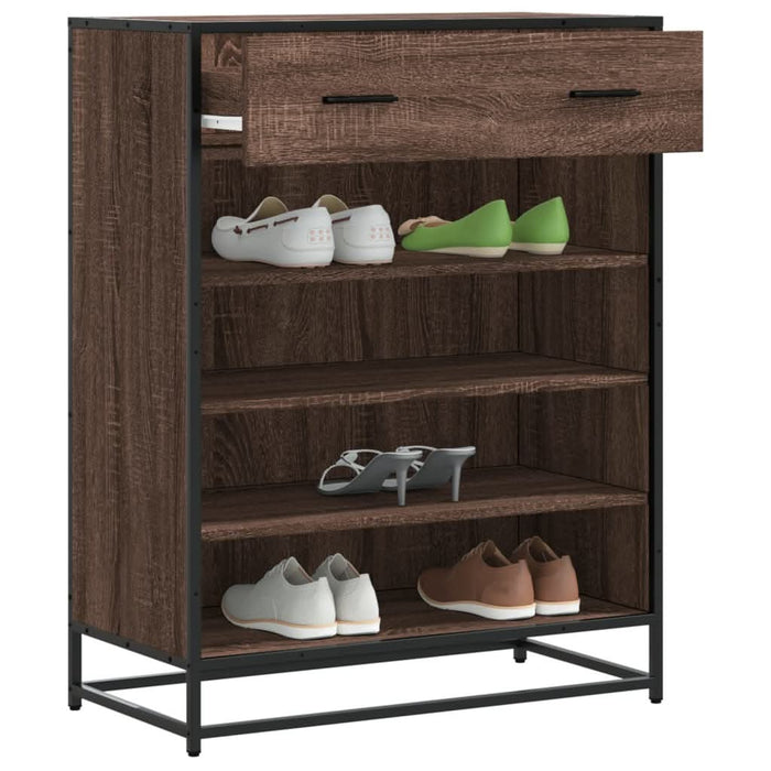 Pantofar, stejar maro, 75x38x97,5 cm, lemn prelucrat/metal - WALTI WALTI