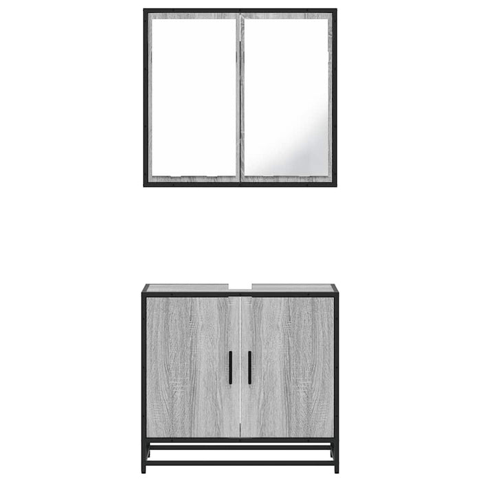 Set mobilier de baie, 2 piese, gri sonoma, lemn prelucrat - WALTI WALTI
