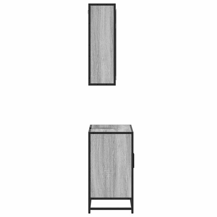 Set mobilier de baie, 2 piese, gri sonoma, lemn prelucrat - WALTI WALTI