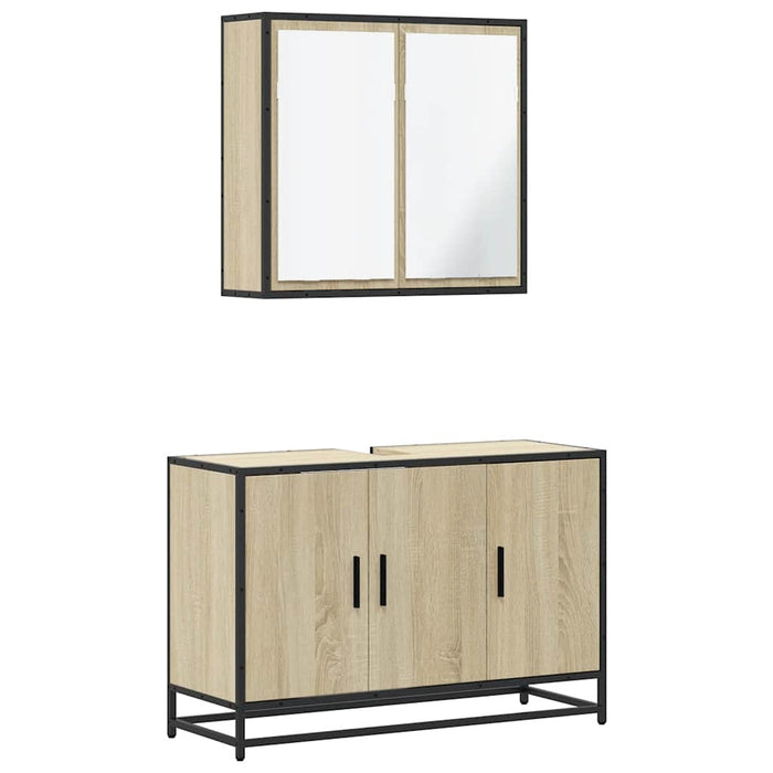 Set mobilier de baie, 2 piese, stejar sonoma, lemn prelucrat - WALTI WALTI