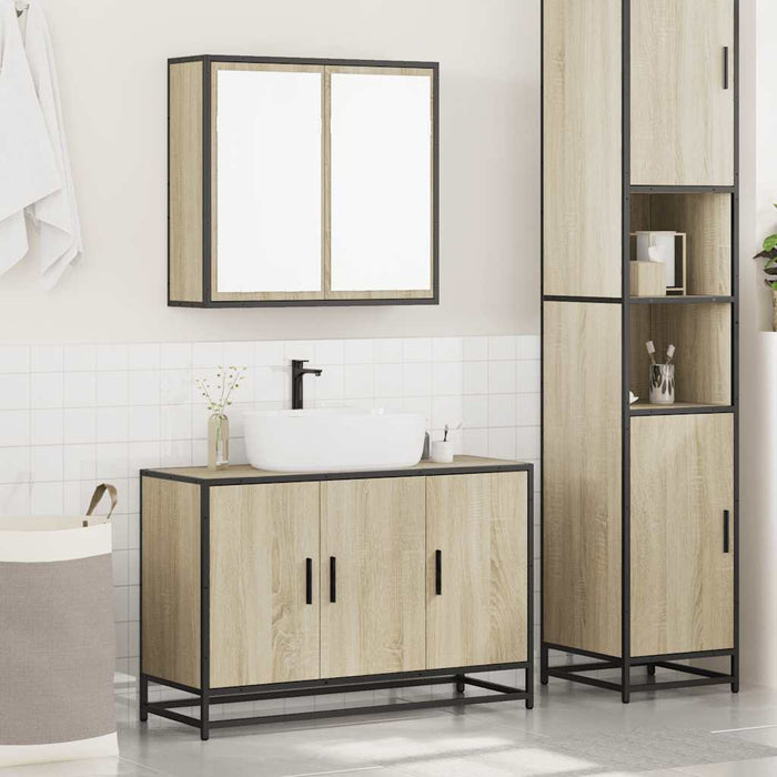 Set mobilier de baie, 2 piese, stejar sonoma, lemn prelucrat - WALTI WALTI
