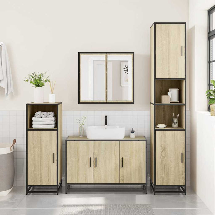 Set mobilier de baie, 2 piese, stejar sonoma, lemn prelucrat - WALTI WALTI