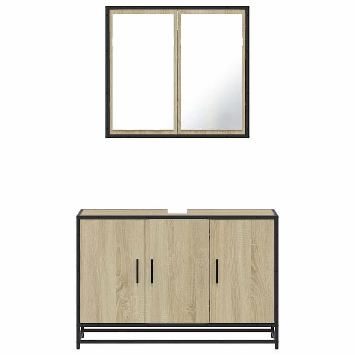 Set mobilier de baie, 2 piese, stejar sonoma, lemn prelucrat - WALTI WALTI