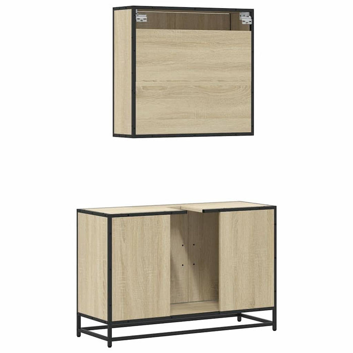 Set mobilier de baie, 2 piese, stejar sonoma, lemn prelucrat - WALTI WALTI
