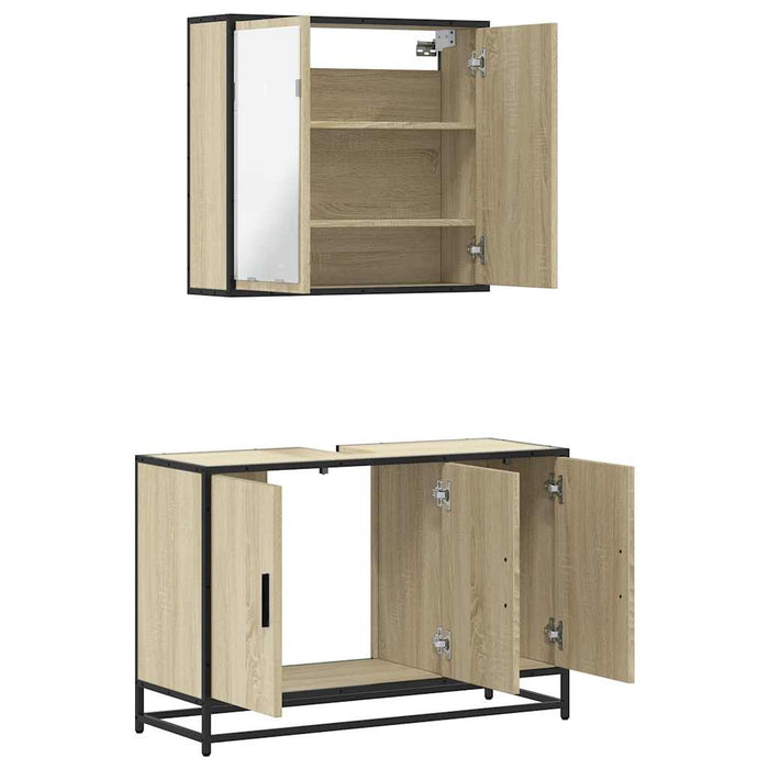 Set mobilier de baie, 2 piese, stejar sonoma, lemn prelucrat - WALTI WALTI
