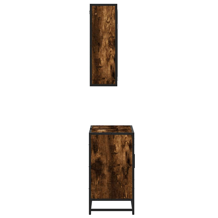 Set mobilier de baie, 2 piese, stejar fumuriu, lemn prelucrat - WALTI WALTI