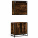 Set mobilier de baie, 2 piese, stejar fumuriu, lemn prelucrat - WALTI WALTI