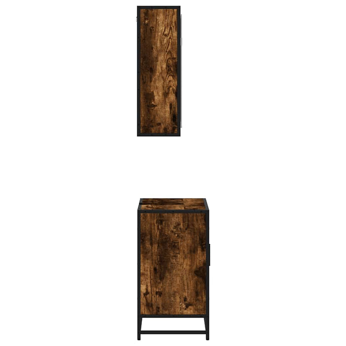 Set mobilier de baie, 2 piese, stejar fumuriu, lemn prelucrat - WALTI WALTI