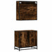 Set mobilier de baie, 2 piese, stejar fumuriu, lemn prelucrat - WALTI WALTI