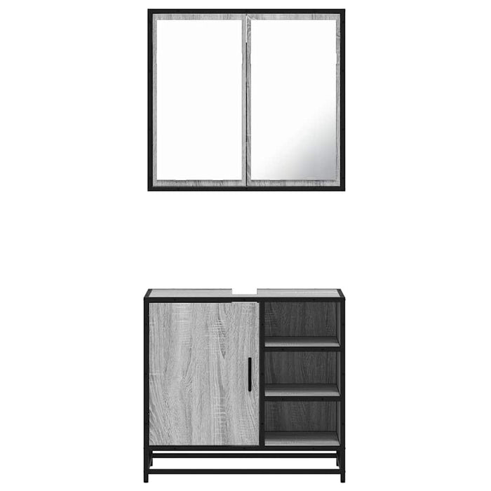 Set mobilier de baie, 2 piese, gri sonoma, lemn prelucrat - WALTI WALTI