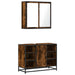 Set mobilier de baie, 2 piese, stejar fumuriu, lemn prelucrat - WALTI WALTI
