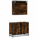 Set mobilier de baie, 2 piese, stejar fumuriu, lemn prelucrat - WALTI WALTI