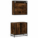 Set mobilier de baie, 2 piese, stejar fumuriu, lemn prelucrat - WALTI WALTI