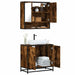 Set mobilier de baie, 2 piese, stejar fumuriu, lemn prelucrat - WALTI WALTI