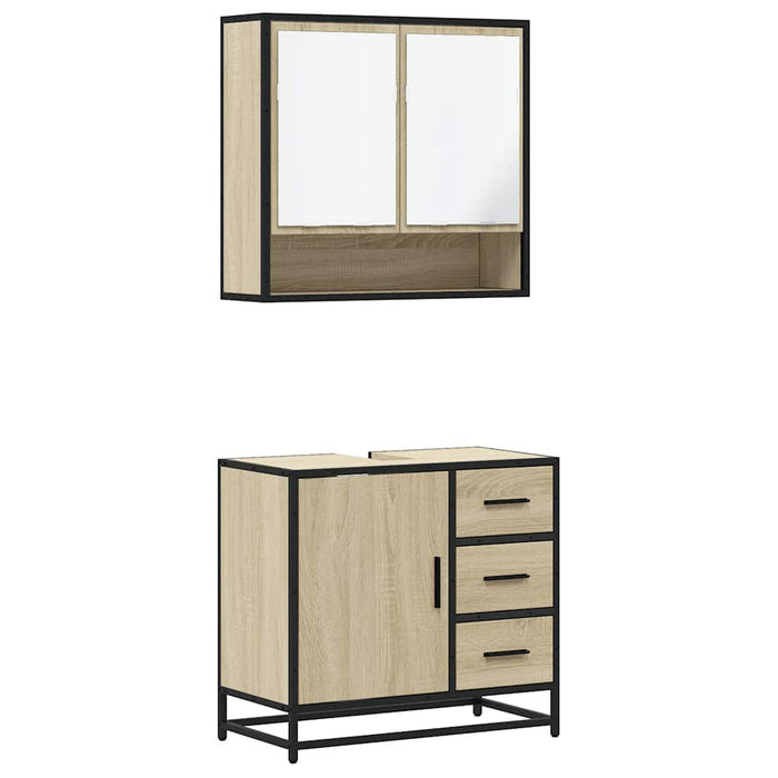 Set mobilier de baie, 2 piese, stejar sonoma, lemn prelucrat - WALTI WALTI