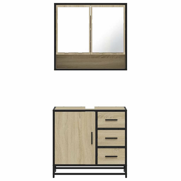 Set mobilier de baie, 2 piese, stejar sonoma, lemn prelucrat - WALTI WALTI