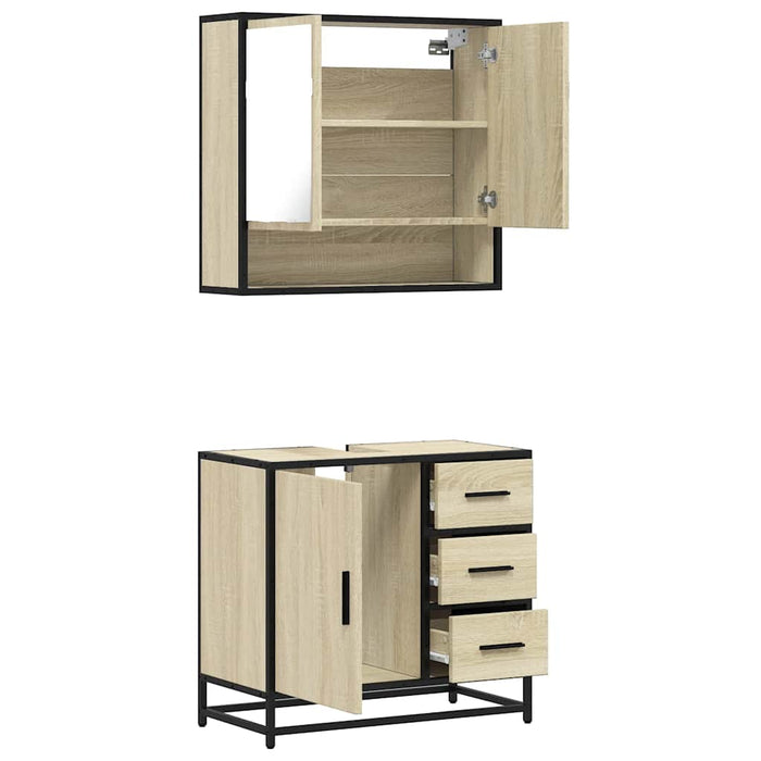 Set mobilier de baie, 2 piese, stejar sonoma, lemn prelucrat - WALTI WALTI