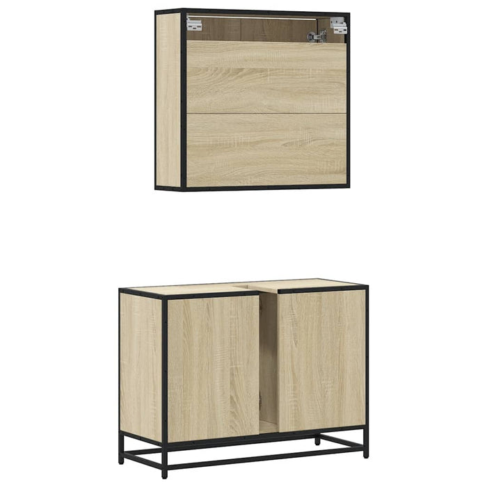 Set mobilier de baie, 2 piese, stejar sonoma, lemn prelucrat - WALTI WALTI