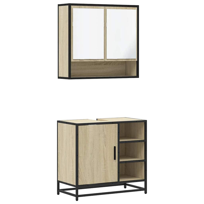 Set mobilier de baie, 2 piese, stejar sonoma, lemn prelucrat - WALTI WALTI