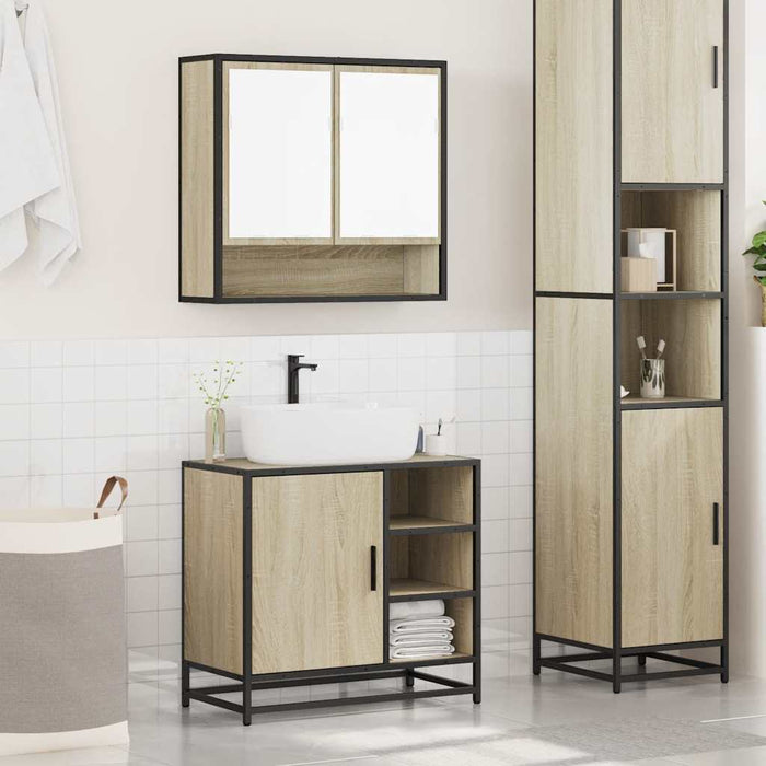 Set mobilier de baie, 2 piese, stejar sonoma, lemn prelucrat - WALTI WALTI