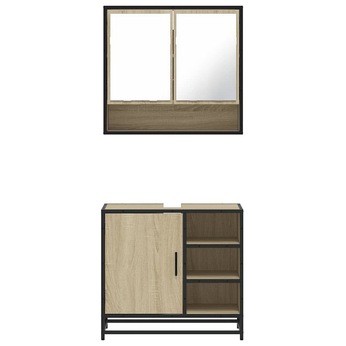 Set mobilier de baie, 2 piese, stejar sonoma, lemn prelucrat - WALTI WALTI