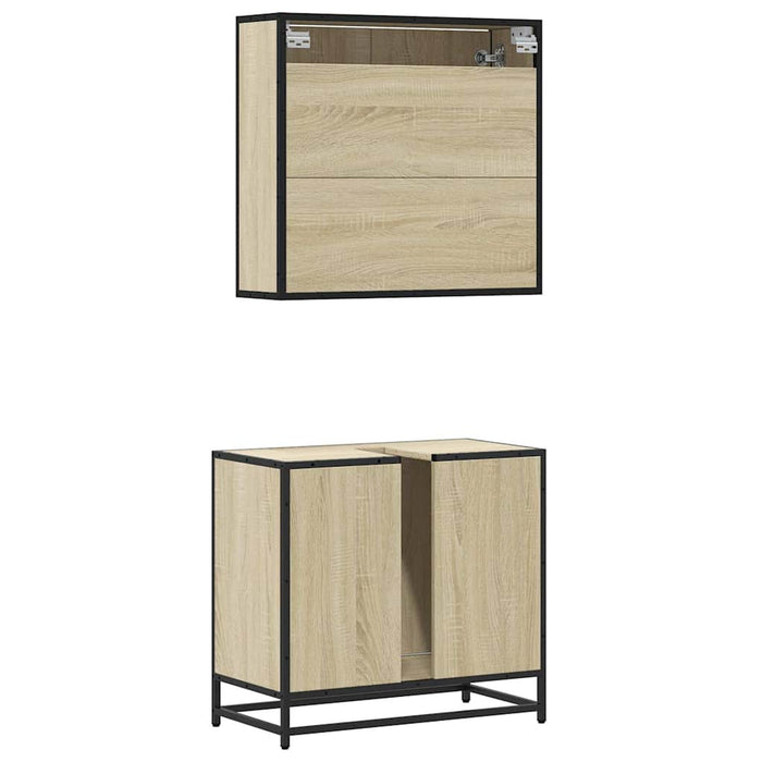 Set mobilier de baie, 2 piese, stejar sonoma, lemn prelucrat - WALTI WALTI