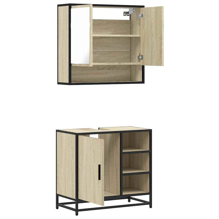 Set mobilier de baie, 2 piese, stejar sonoma, lemn prelucrat - WALTI WALTI