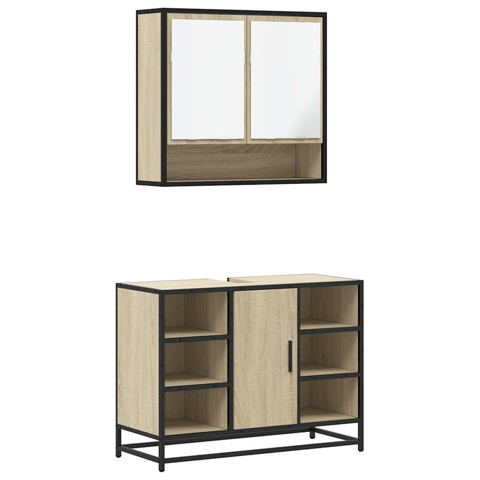 Set mobilier de baie, 2 piese, stejar sonoma, lemn prelucrat - WALTI WALTI