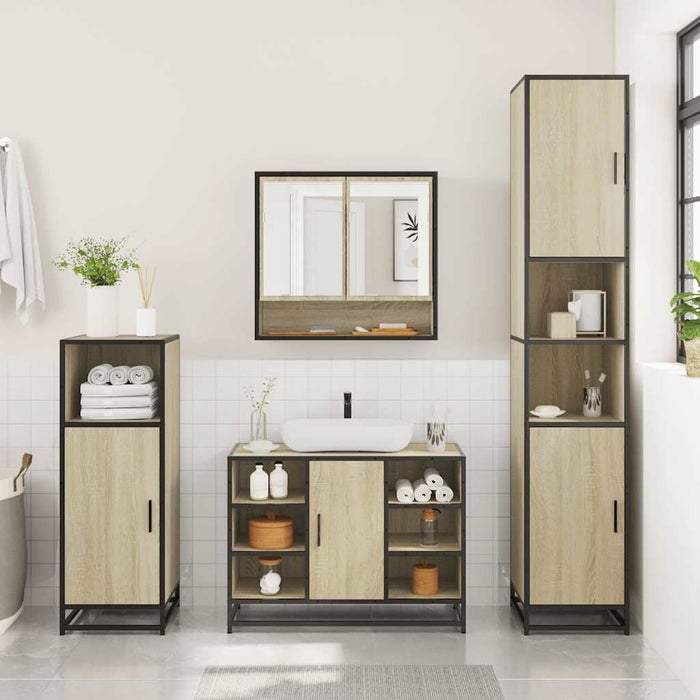 Set mobilier de baie, 2 piese, stejar sonoma, lemn prelucrat - WALTI WALTI