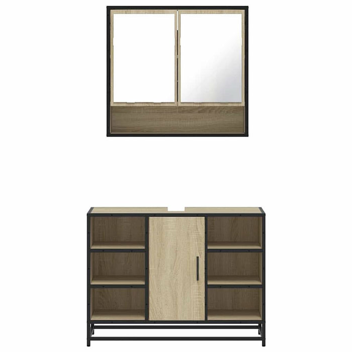 Set mobilier de baie, 2 piese, stejar sonoma, lemn prelucrat - WALTI WALTI