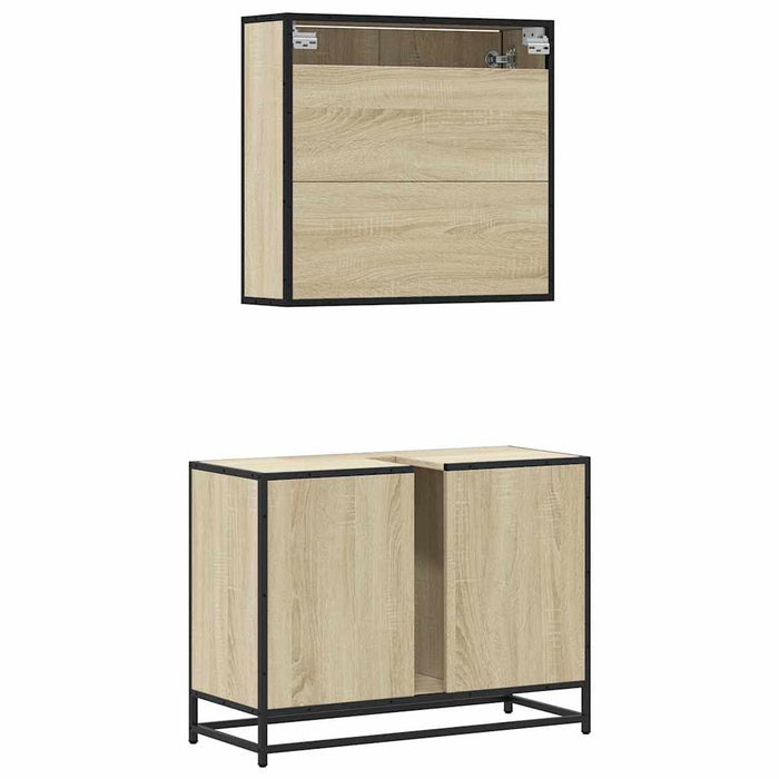 Set mobilier de baie, 2 piese, stejar sonoma, lemn prelucrat - WALTI WALTI