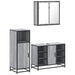 Set mobilier de baie, 3 piese, gri sonoma, lemn prelucrat - WALTI WALTI