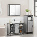 Set mobilier de baie, 3 piese, gri sonoma, lemn prelucrat - WALTI WALTI