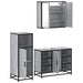 Set mobilier de baie, 3 piese, gri sonoma, lemn prelucrat - WALTI WALTI