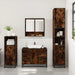 Set mobilier de baie, 3 piese, stejar fumuriu, lemn prelucrat - WALTI WALTI