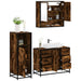 Set mobilier de baie, 3 piese, stejar fumuriu, lemn prelucrat - WALTI WALTI