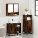Set mobilier de baie, 3 piese, stejar fumuriu, lemn prelucrat - WALTI WALTI