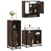 Set mobilier de baie, 3 piese, stejar maro, lemn prelucrat - WALTI WALTI