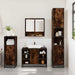 Set mobilier de baie, 3 piese, stejar fumuriu, lemn prelucrat - WALTI WALTI