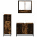 Set mobilier de baie, 3 piese, stejar fumuriu, lemn prelucrat - WALTI WALTI