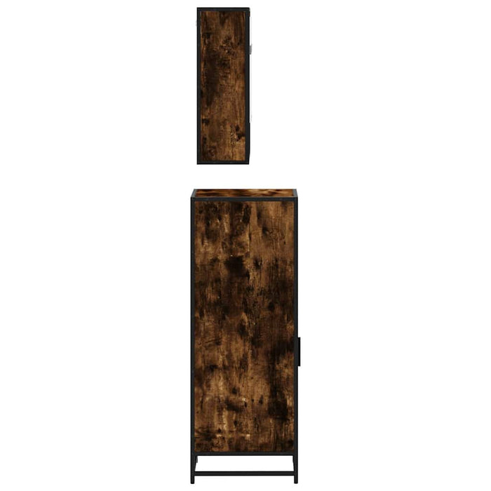 Set mobilier de baie, 3 piese, stejar fumuriu, lemn prelucrat - WALTI WALTI