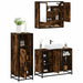 Set mobilier de baie, 3 piese, stejar fumuriu, lemn prelucrat - WALTI WALTI
