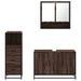 Set mobilier de baie, 3 piese, stejar maro, lemn prelucrat - WALTI WALTI