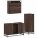 Set mobilier de baie, 3 piese, stejar maro, lemn prelucrat - WALTI WALTI
